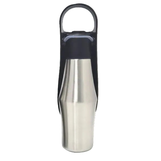 Food-Grade 304 Stainless Steel Pet Water Bottle - Portable Dog and Cat Travel Cup, Outdoor Feeder for Walks and Hikes