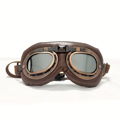 Retro Aviator Dog Goggles | Windproof & UV Protection Adjustable Foldable Sunglasses for Medium-Large Dogs(Bronze &Color)