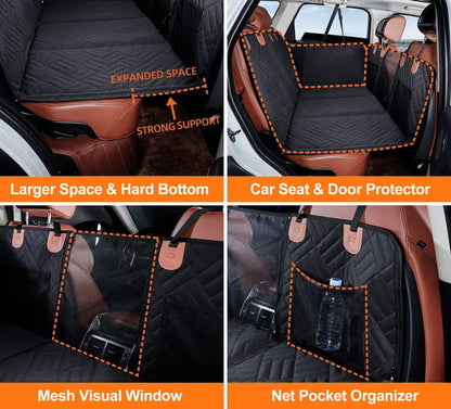 Black Pawfect Friend Hard Bottom Car Back Seat Extender & Hammock for Dogs