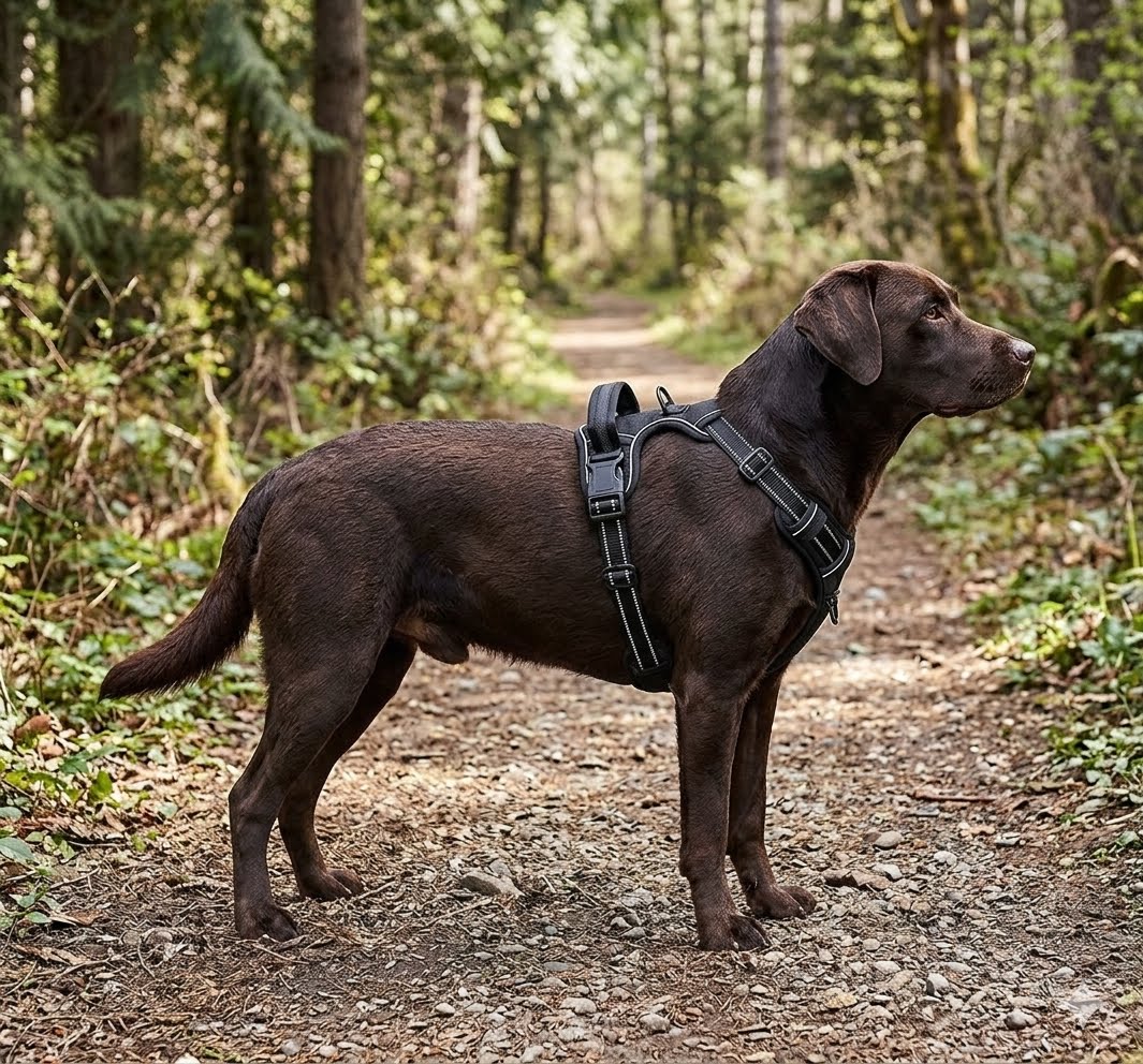 Dog Harness  - Anti-Trek Harness - Dog Harness - Y-Shaped Dog Harness - Reflective - Black