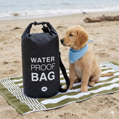 Drybag - 10 L - Professional Waterproof Bag - Storage Bag - Outdoor Bag - Outdoor Bag - Beach Bag - Waterproof Dry Bag with Shoulder Strap - Waterproof - High Quality - Black - Very suitable for Outdoor / Vacation / Travel / Swimming / Camping